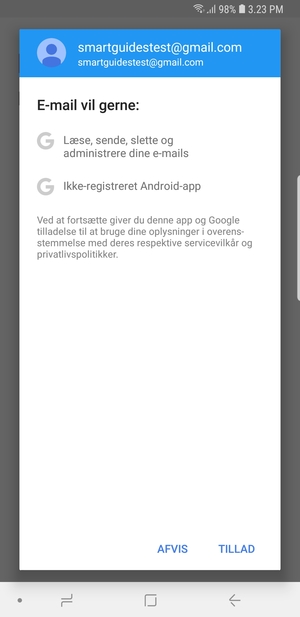 Vælg TILLAD