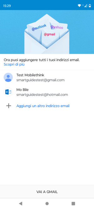 Seleziona VAI A GMAIL