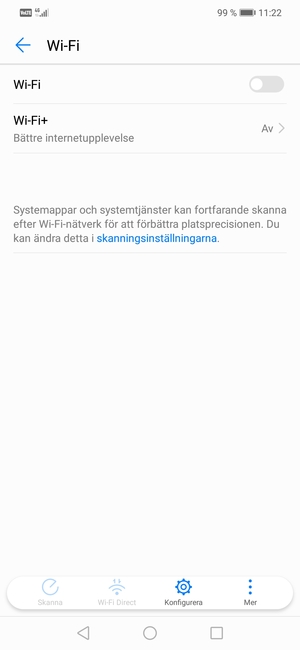 Aktivera Wi-Fi
