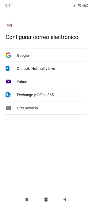 Seleccione Exchange y Office 365