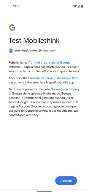 Seleziona Accetto