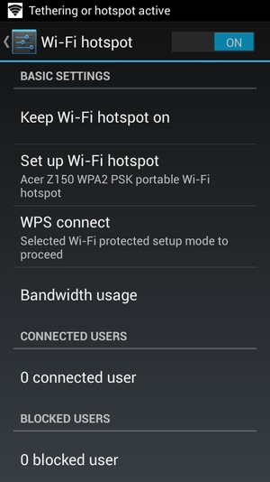 Your phone is now set up for use as a modem