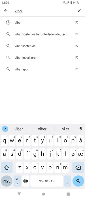 Skriv inn applikasjonsnavnet og velg Søk