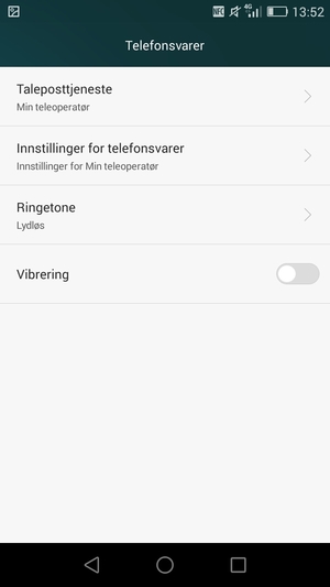 Velg Innstillinger for telefonsvarer