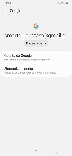 Seleccione Sincronizar cuenta