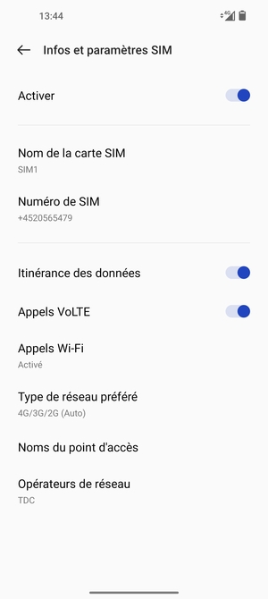 Activer ou désactiver Itinérance des données