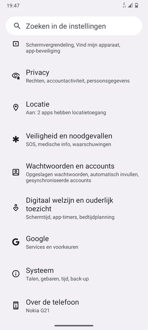 Scroll naar en selecteer Systeem