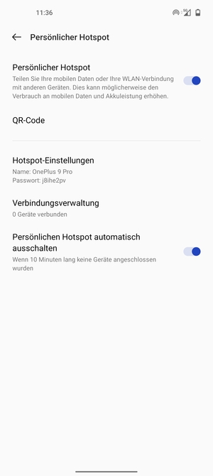 Ihr Handy ist jetzt für die Verwendung als Modem eingerichtet