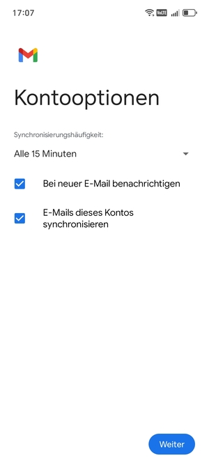 Wählen Sie Weiter