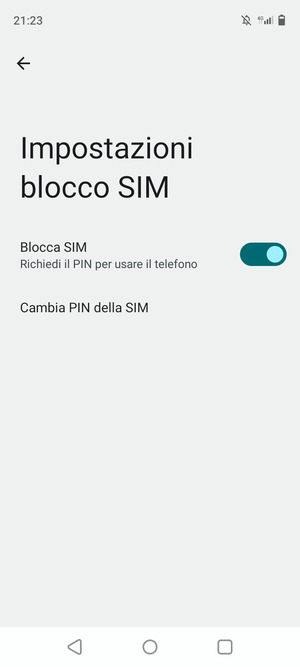 Seleziona Cambia PIN della SIM
