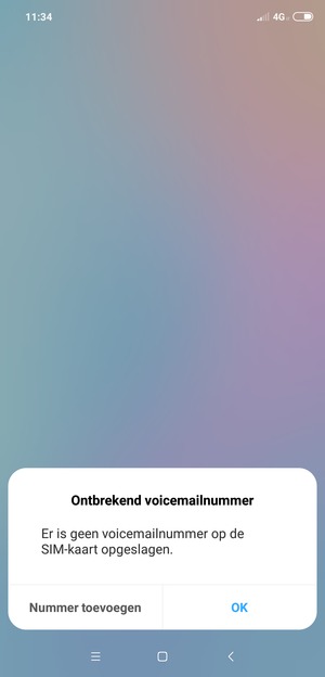 Als uw voicemail niet geïnstalleerd is, selecteert u Nummer toevoegen