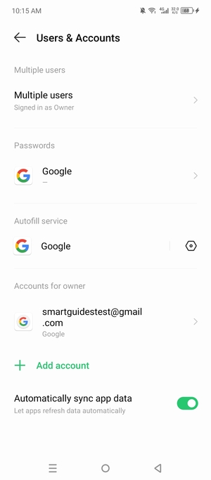 Select your Google account