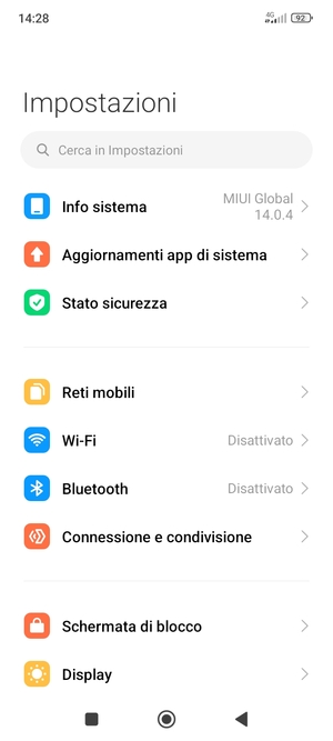 Seleziona Wi-Fi