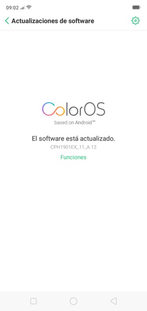 Si su teléfono está actualizado, verá la siguiente pantalla