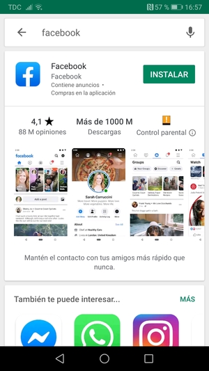 Seleccione la aplicación