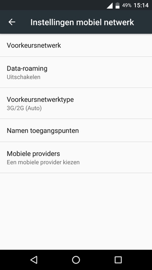 Selecteer Voorkeursnetwerktype