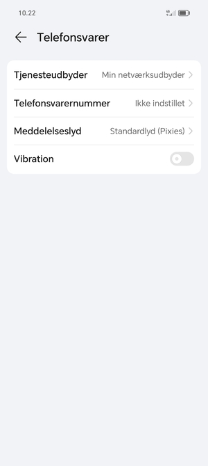 Vælg Telefonsvarernummer