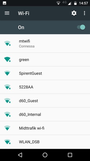 Ora sei connesso alla rete Wi-Fi