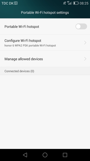 Select Configure Wi-Fi hotspot