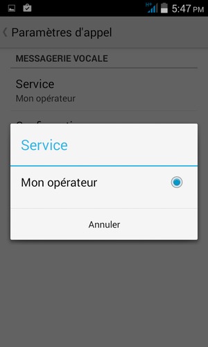 Sélectionnez Mon opérateur