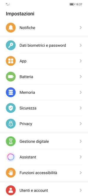 Scorri e seleziona Sicurezza