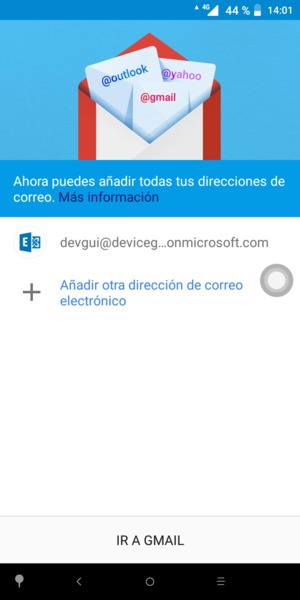 Seleccione IR A GMAIL