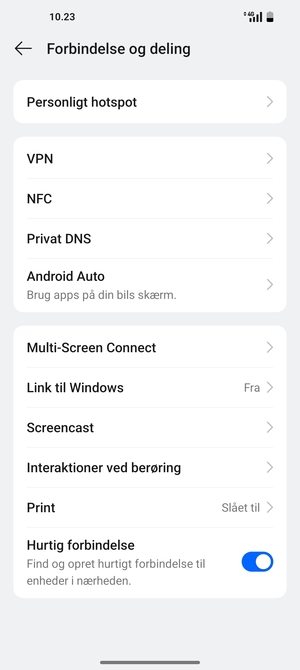 Vælg Personligt hotspot