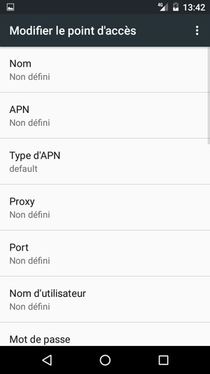Saisissez les informations Internet