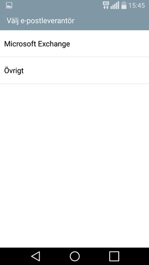 Välj Microsoft Exchange