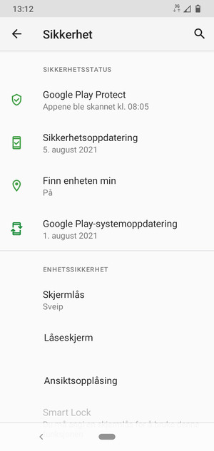 Velg Skjermlås