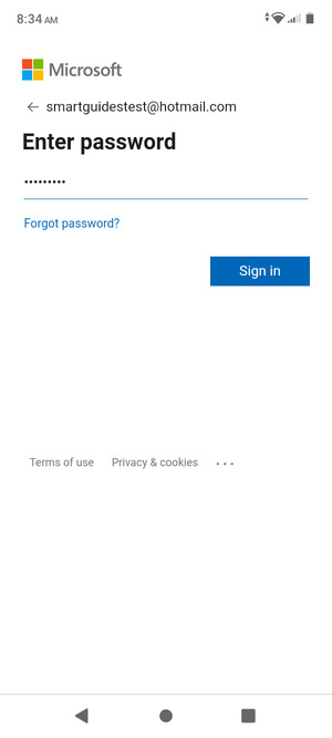 Enter your password and select Sign in