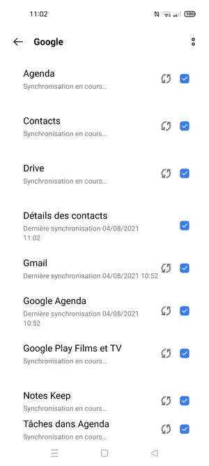 Vos informations seront synchronisées