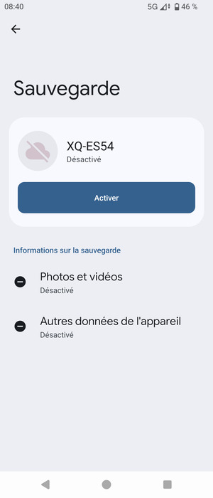 Sélectionnez Activer
