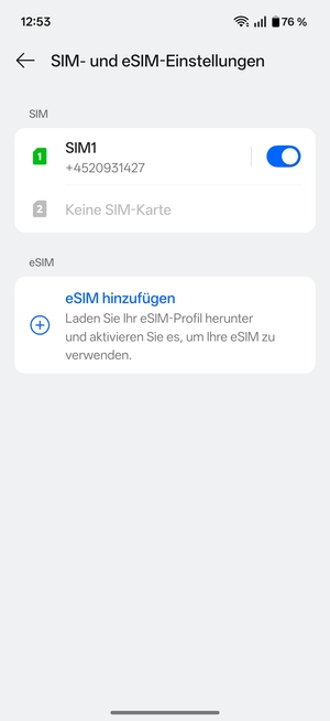 Wählen Sie eSIM hinzufügen