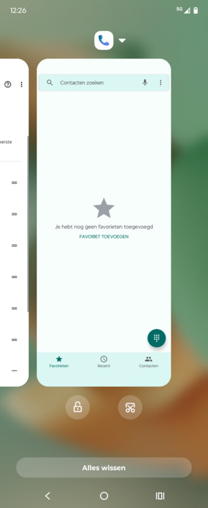 Selecteer Alles wissen om alle actieve apps te sluiten