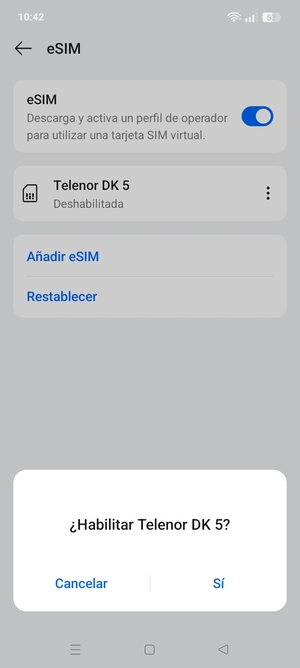 Seleccione Sí