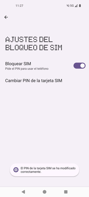 Su PIN de la tarjeta SIM ha sido cambiado