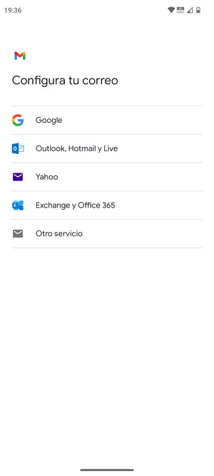 Seleccione Exchange y Office 365