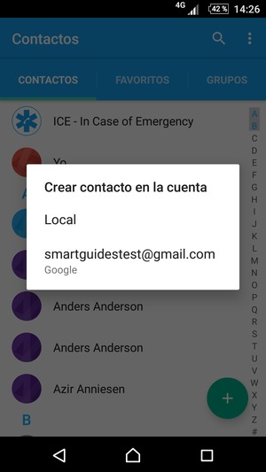 Seleccione su cuenta Google