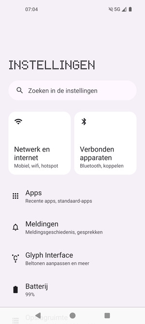 Selecteer Netwerk en internet