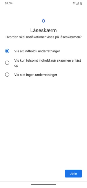 Vælg din foretrukne mulighed og vælg Udfør