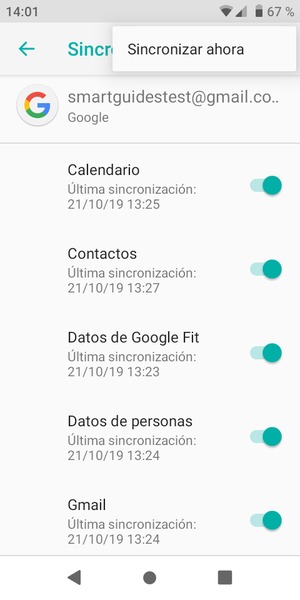 Seleccione Sincronizar ahora