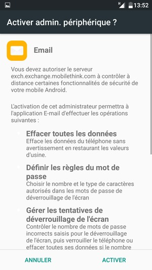 Sélectionnez ACTIVER