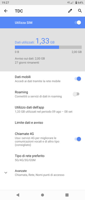 Seleziona Tipo di rete preferito