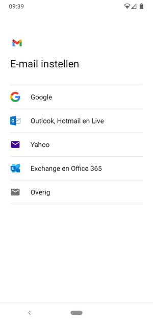 Selecteer Exchange en Office 365
