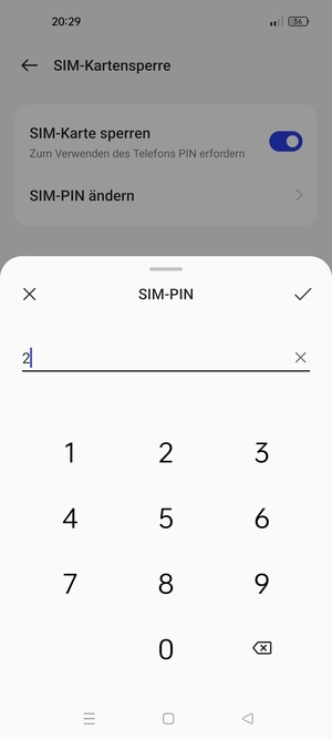 Geben Sie Aktuelle PIN für die SIM-Karte ein und wählen Sie OK