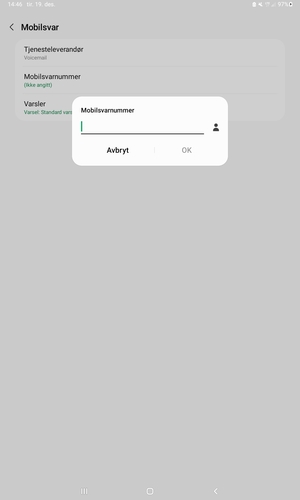 Skriv inn Mobilsvarnummer og velg OK