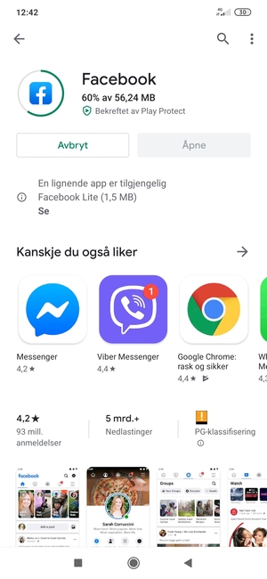 Vent til installasjonen er ferdig