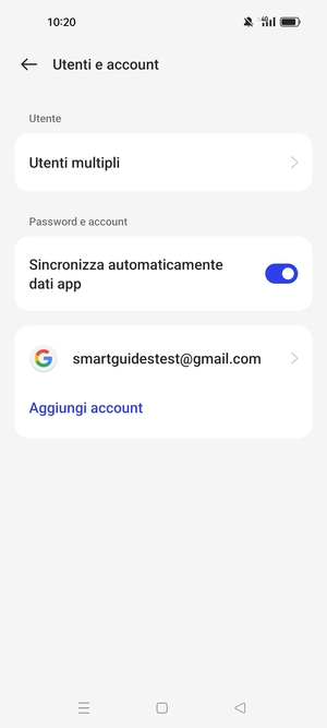 Seleziona il tuo account Google