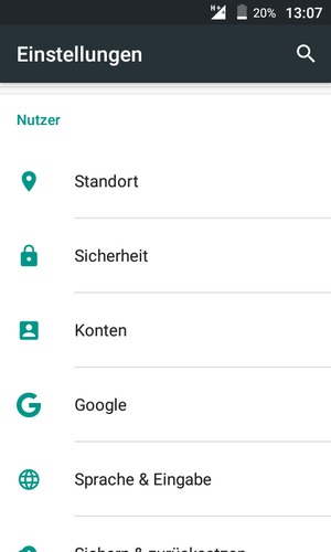 Scrollen Sie und wählen Sie Sicherheit
